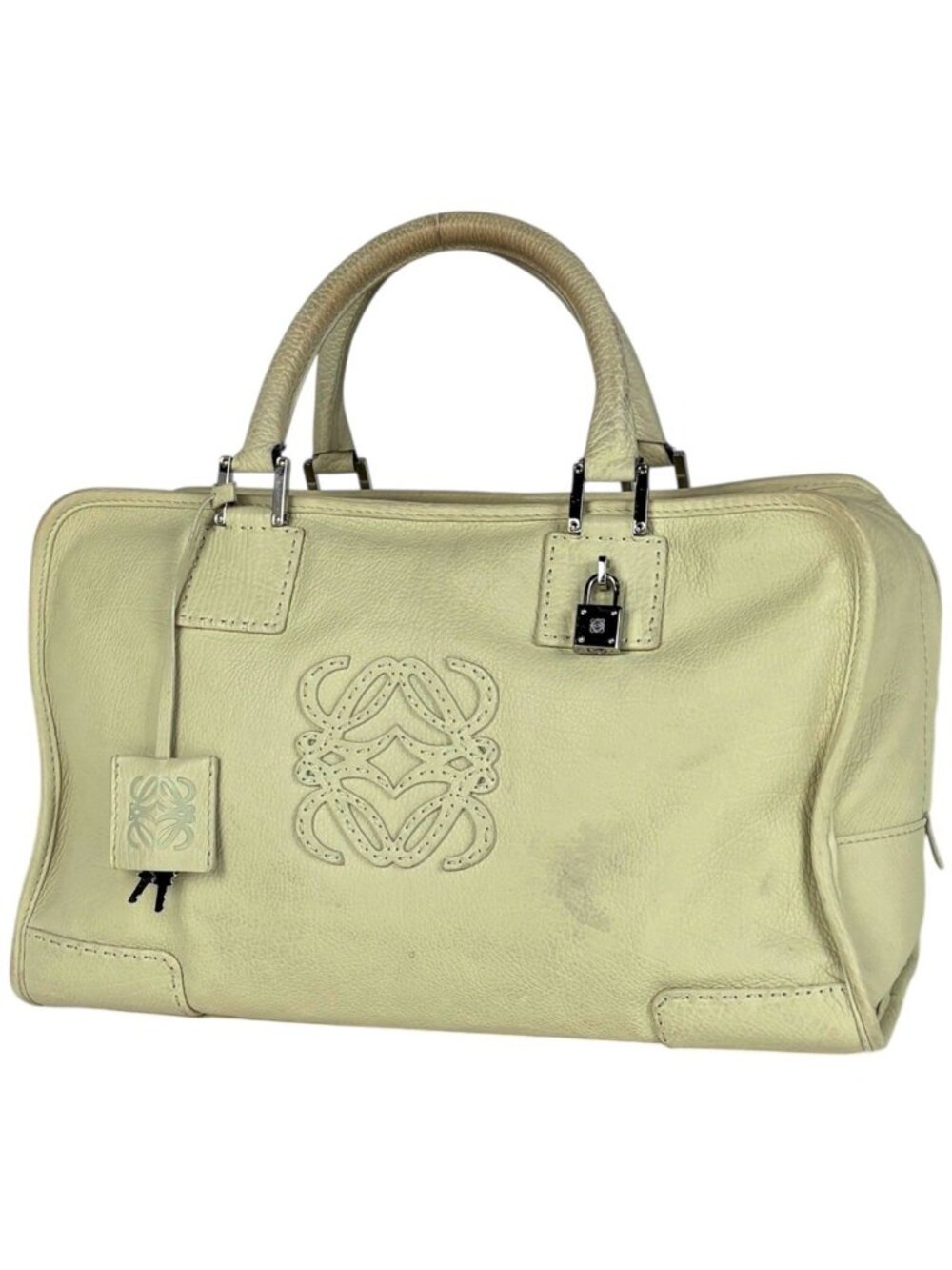 Loewe Handbag Amazona 36 Anagram Leather Cream